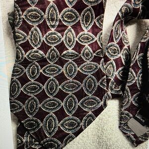 Robert Talbott Burgundy and Silver Patterned Silk Tie
